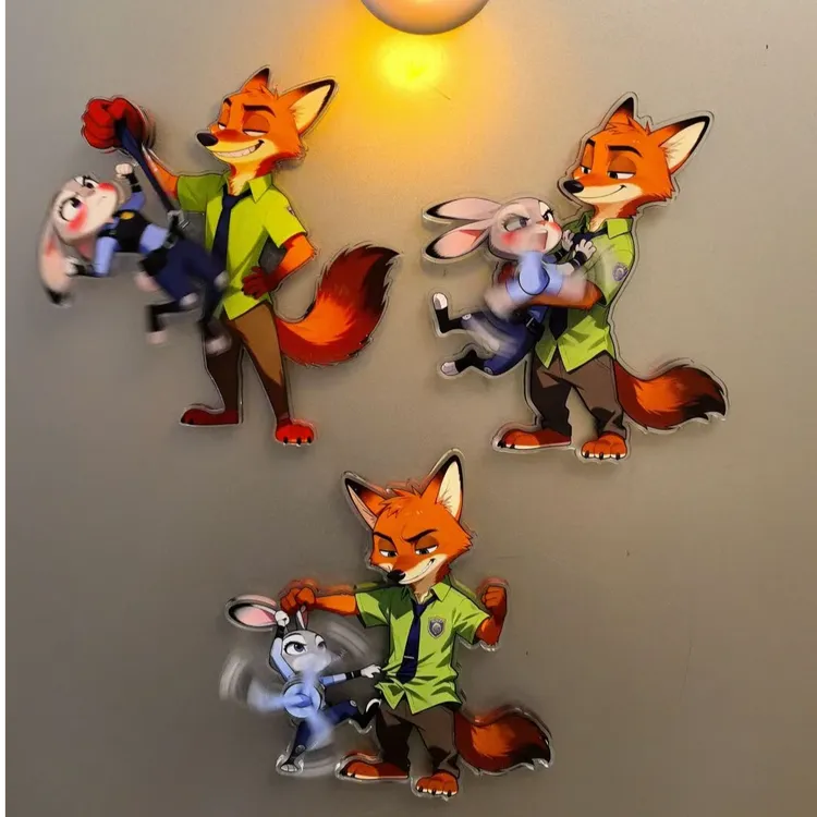 卡通人物旋转冰箱贴疯狂动物城警官朱迪尼克创意家居装饰礼物