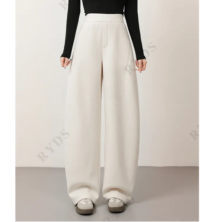 立裁显瘦蜜桃糯叽叽羊毛内里磨毛木瓜茧型裤K7555