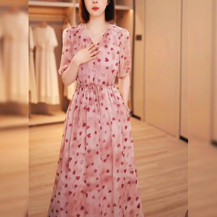 大码女装300斤胖MM夏季新款韩版时尚收腰宽松连衣裙10013