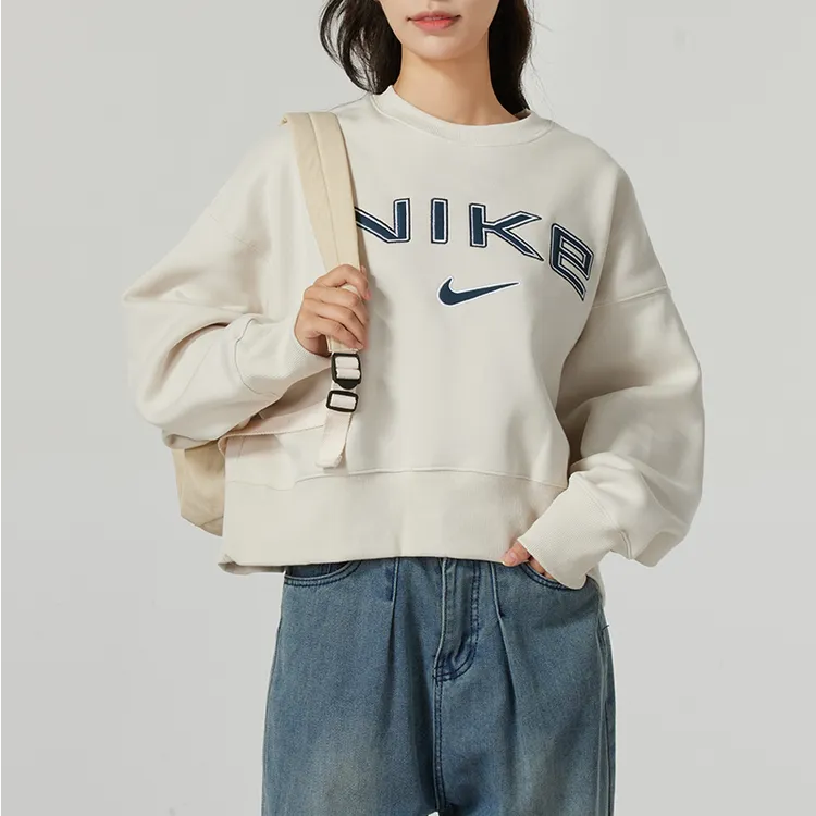 NIKE耐克卫衣女2024新款休闲保暖套头衫户外健身训练运动服FV7675