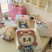 小玲子 针织棉豆豆绒大版星星被 数码印花工艺  绵柔舒适 