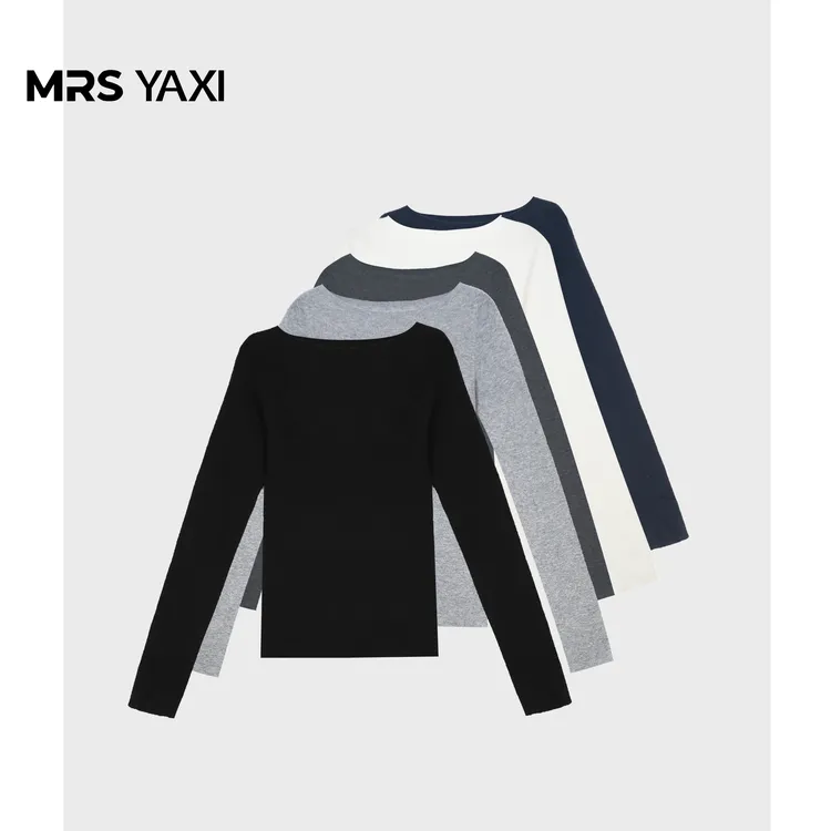 Mrsyaxi高质量软糯一字领打底针织衫YX4101119