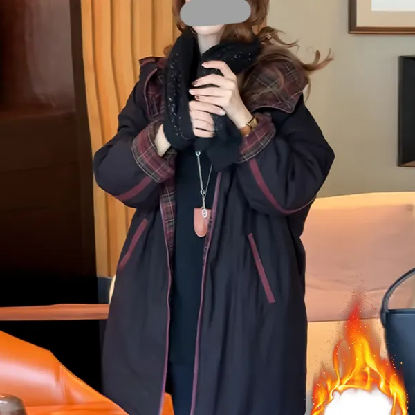 加厚韩系百搭格纹双面穿棉服女2025冬季新款洋气遮肉显瘦保暖外套