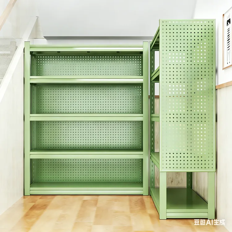 家用货架多层置物架洞洞板多功能落地储物架超市快递角钢收纳架子