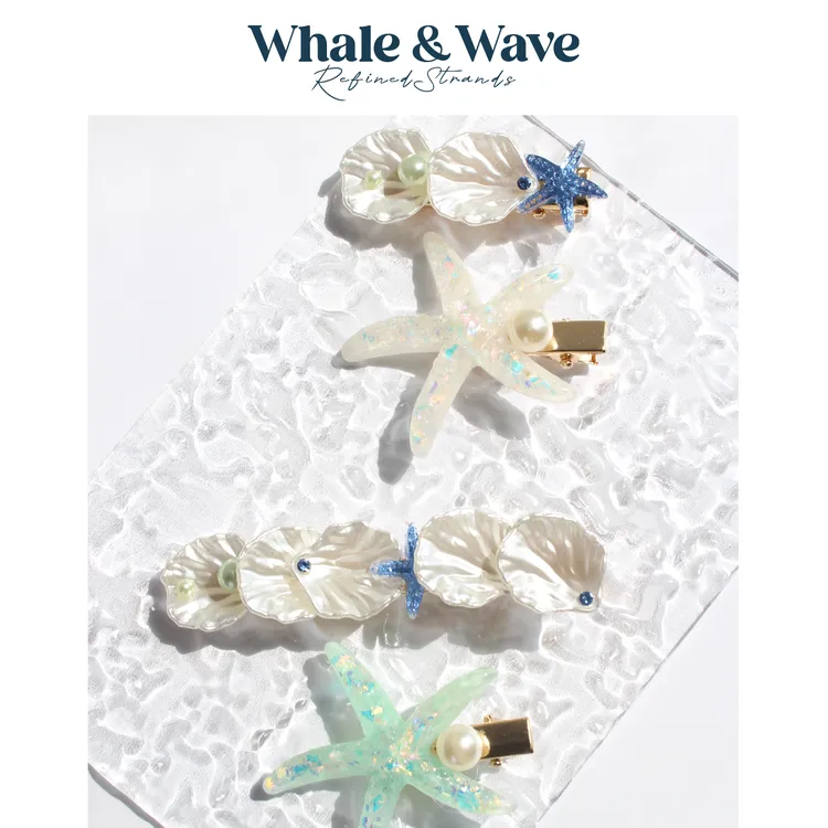 Whale&Wave小清新女饰品日韩发夹韩版韩式海洋甜美鸭嘴夹