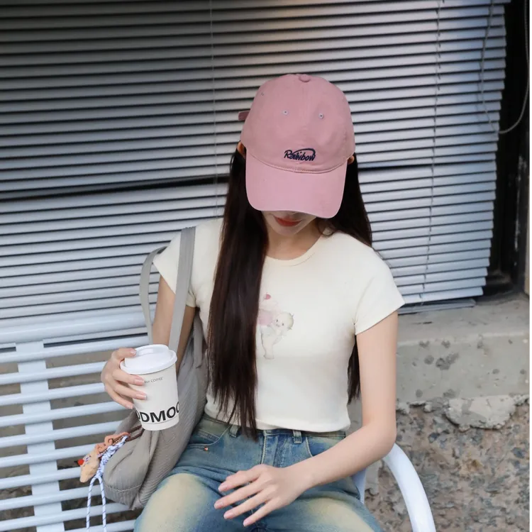 【Rainbow】软顶棒球帽刺绣鸭舌帽ins加大加深韩版百搭休闲时尚帽子