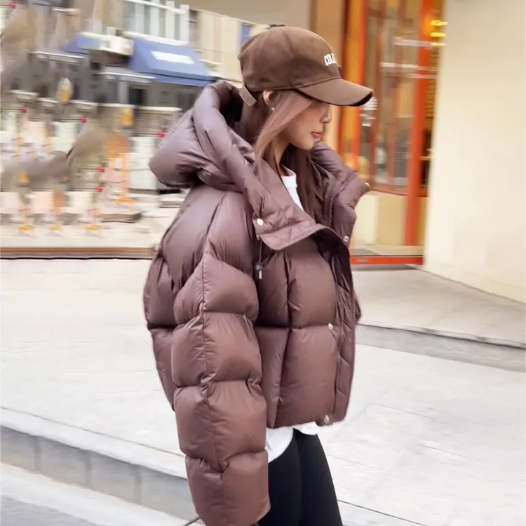 300克左右巨厚羽绒服24新款90白鸭绒泡芙羽绒服女短款加厚面包服