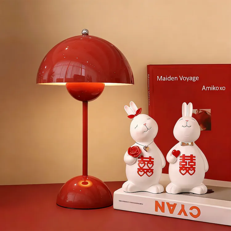 婚房布置充电蘑菇长明灯新人结婚陪嫁礼物浪漫床头灯卧室花苞台灯