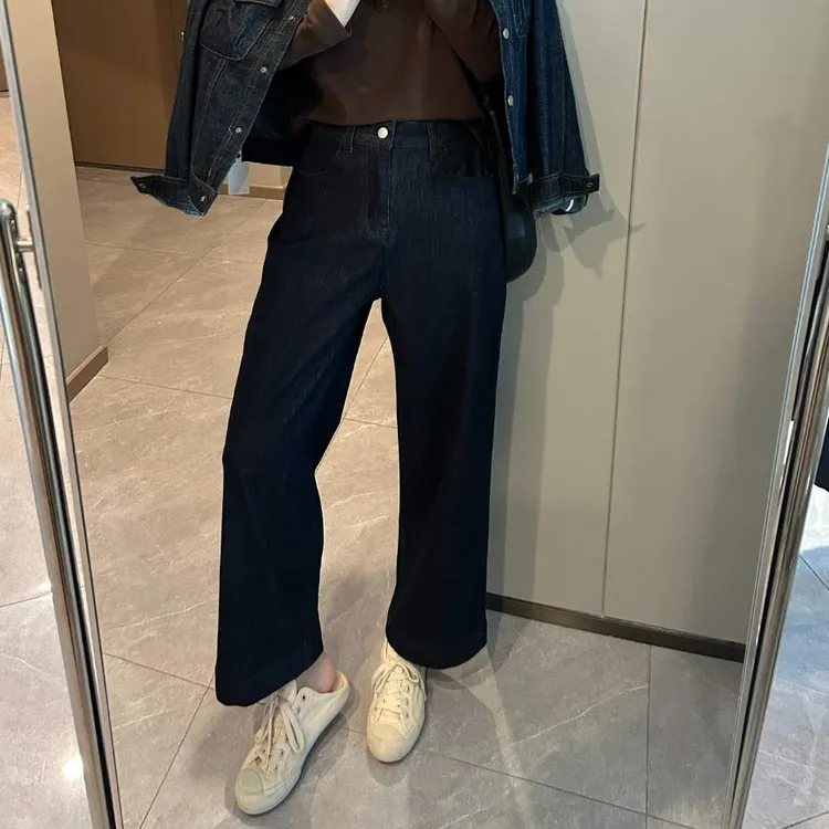 「环保面料 防掉色」四面弹显瘦直筒牛仔裤  秋季韩版百搭裤子Z805