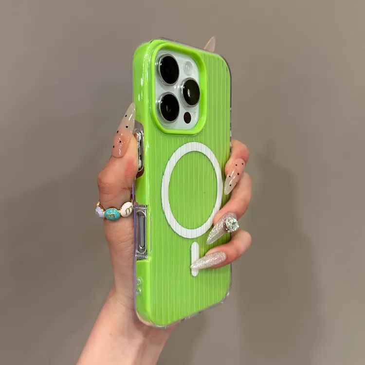 瓦楞磁吸二合一适用苹果16手机壳15promax男iPhone13果冻14/11/12