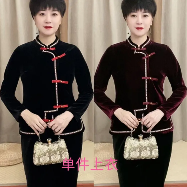新款26008斜襟国风上衣