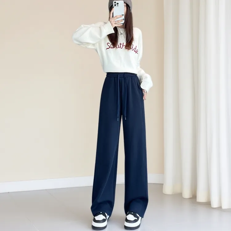 LULU神裤云朵棉阔腿裤秋冬通勤裤子女款爆款2025新款宽松高腰显瘦