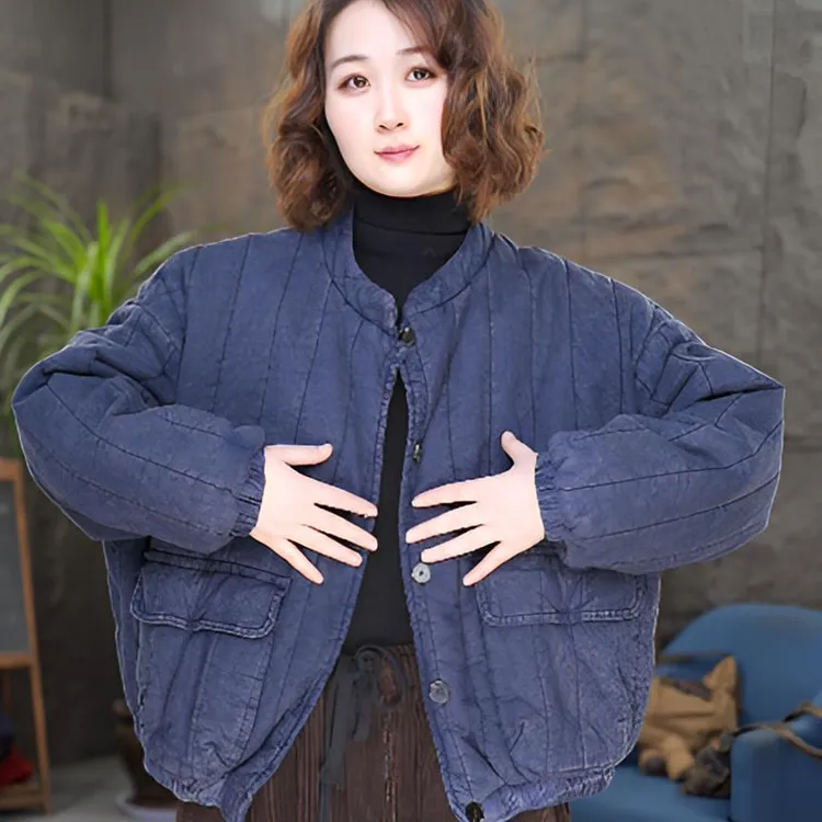 【炒色棉衣】长袖短款立领女圆领保暖棉服棉衣上衣外套盘扣加厚