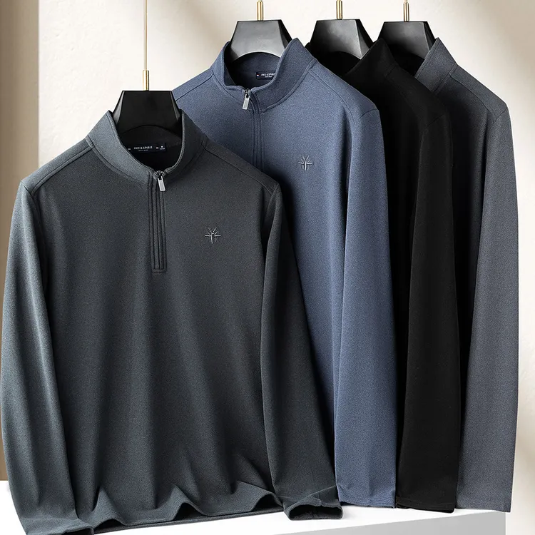 景君澜秋高端德绒半拉链卫衣男春秋款轻商务休闲外穿长袖上衣新品