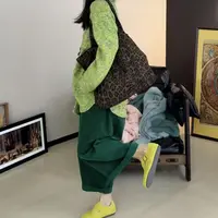 李豆儿 小众定制 定制墨绿色条绒裤子