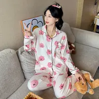 B400-B499 睡衣女春秋冬款宽松时尚休闲家居服两件套装