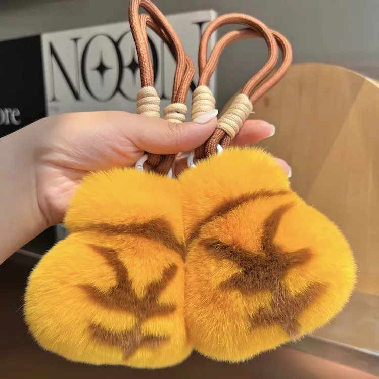 可爱真獭兔毛小金袋包包挂件招财钱袋子暴富车钥匙挂饰礼物