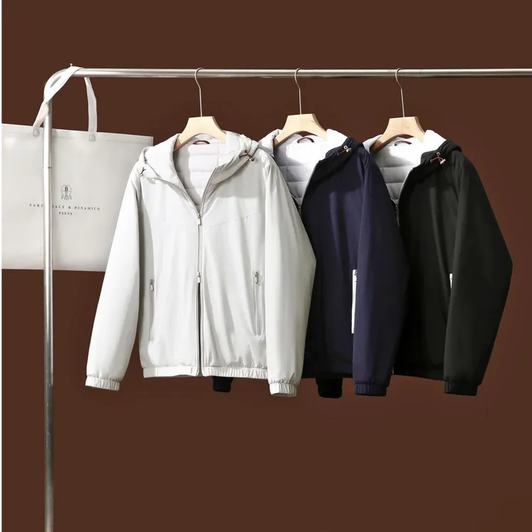 意式轻奢！ 绵羊毛桑蚕丝填充男士秋冬轻薄防风保暖连帽棉夹克外套