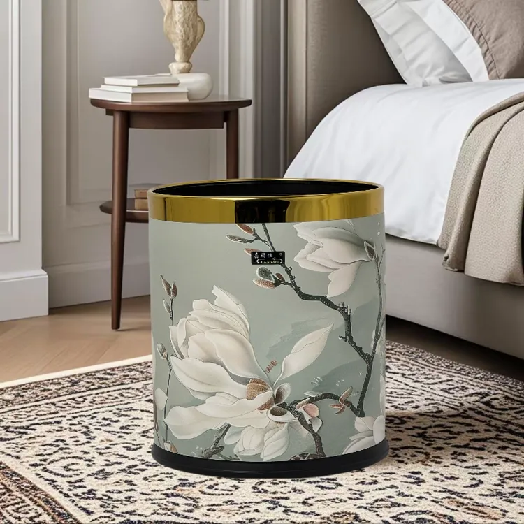 轻奢垃圾桶中国风高颜值无盖双层大容量客厅厨房卧室家用酒店纸篓