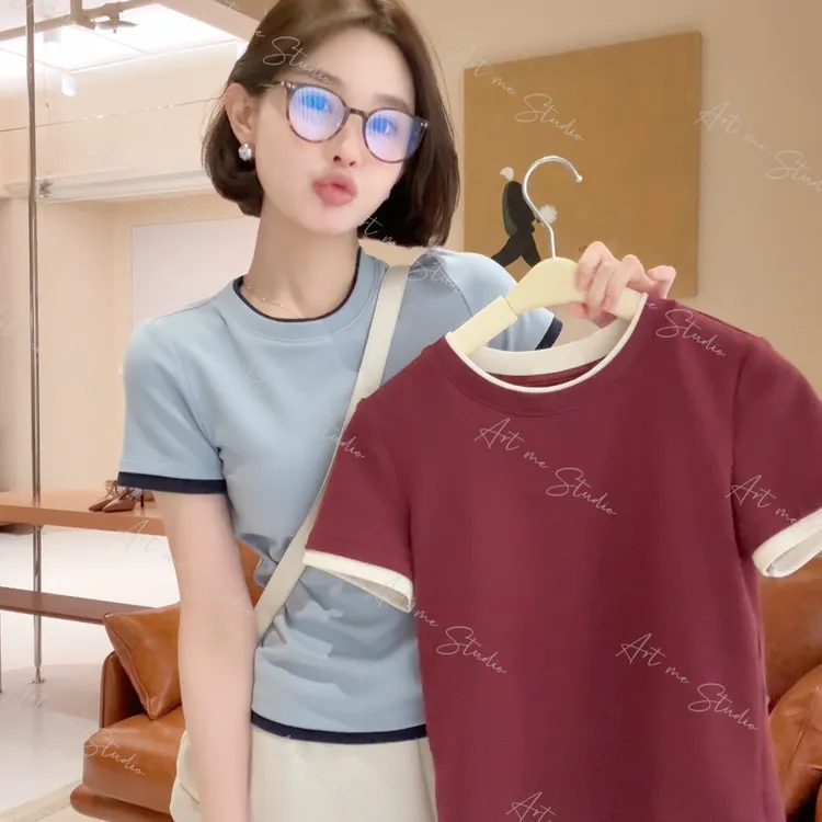 Artme瓜瓜呀【双拼T四色假两件百搭舒适半袖T恤】w1295l1