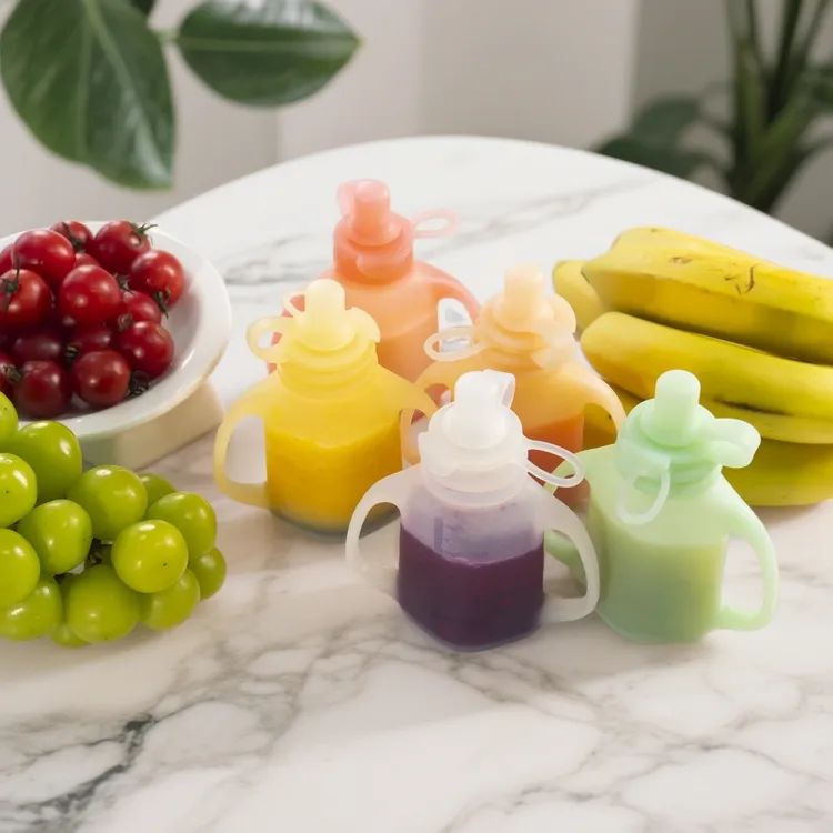 婴儿果泥袋米糊袋喝米糊辅食袋耐高温宝宝防呛硅胶母乳保鲜饮水壶