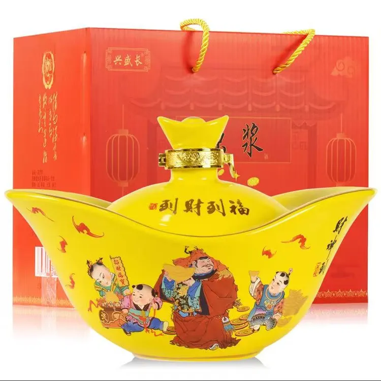 兴盛长元宝福到财到脸谱清香型纯粮优级酒53度1.5L53度