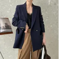 丽姐服饰—YL-25新款女士天鹅绒边混纺西服