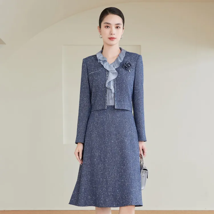 【抖音专属款】赢智尚2025冬新款法式优雅连衣裙气质职场ZF04044