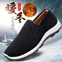 老北京布鞋男爬山防滑耐磨一脚蹬春秋款中老年男士舒适休闲工地鞋