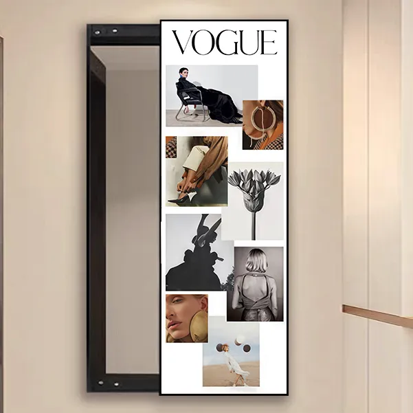 隐藏穿衣镜推拉式全身镜墙挂式画面可定制