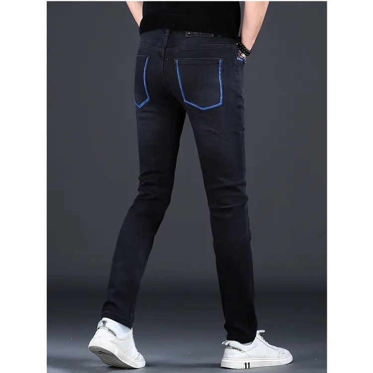 DASELUENA/达司勒娜牛仔裤男款秋季潮牌修身小脚长裤百搭休闲男裤