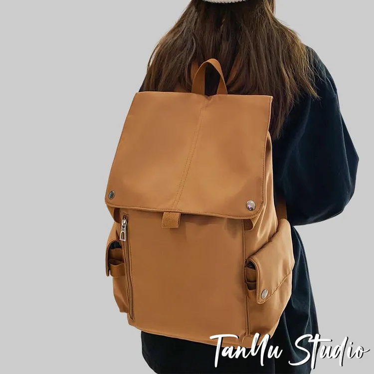 探屿潮牌新款女书包高颜值ins风大容量简约双肩包高中大学生背包