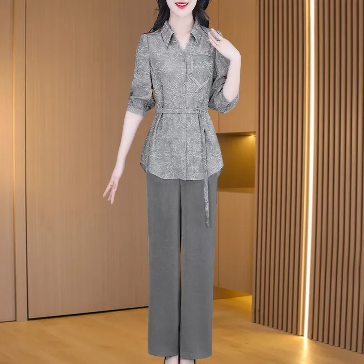 拉夏贝尔轻奢小众高级感女装职业套装2025夏季贵夫人时尚洋气两件