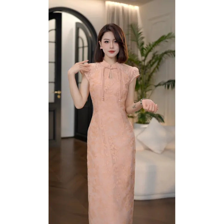 夏季新款【桃之夭夭】复古新中式禅意优雅气质收腰显瘦旗袍连衣裙