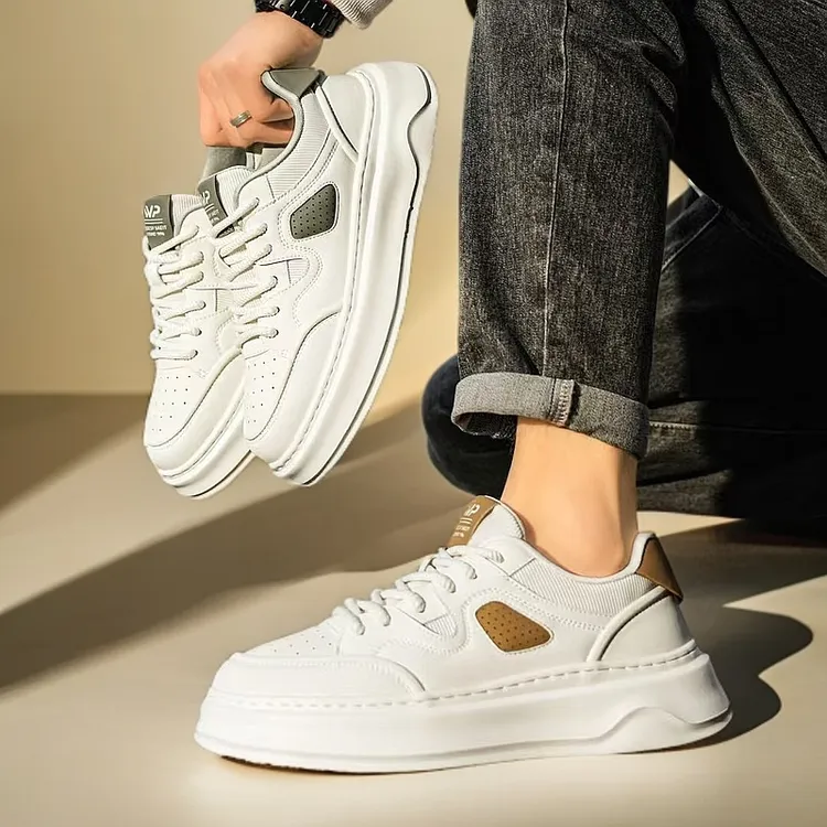 小白鞋男款 板鞋时尚百搭潮流厚底春季低帮韩版