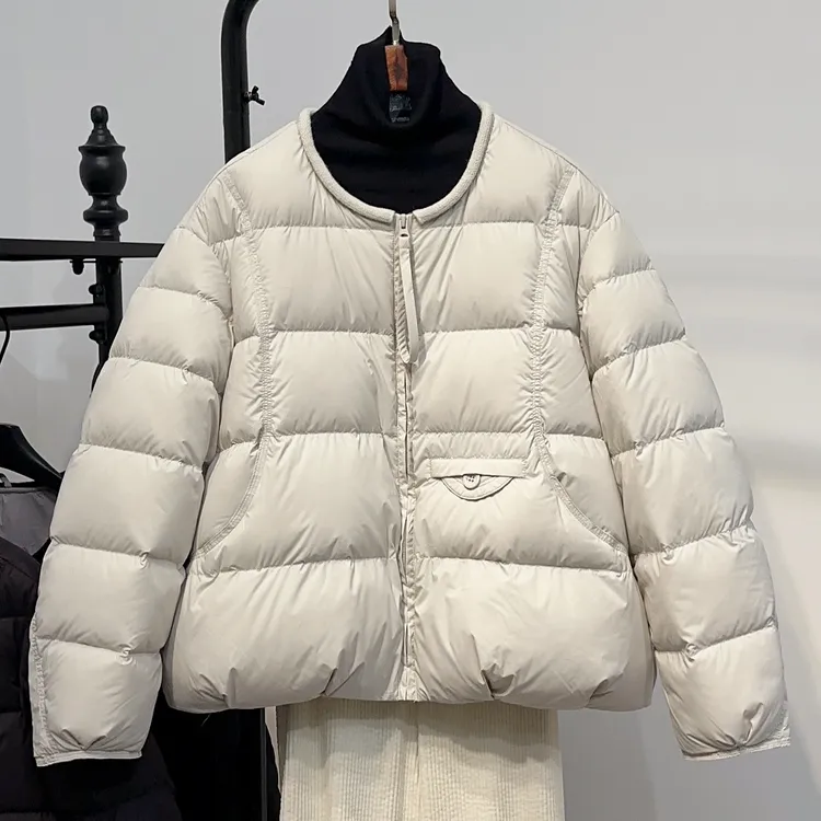 短款羽绒服女2025新款小个子韩系圆领白鸭绒时尚洋气冬季外套潮