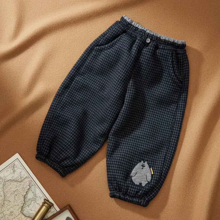 男女童婴儿保暖休闲长裤儿童卡通衣服宝宝秋冬加绒PP长裤新款童装