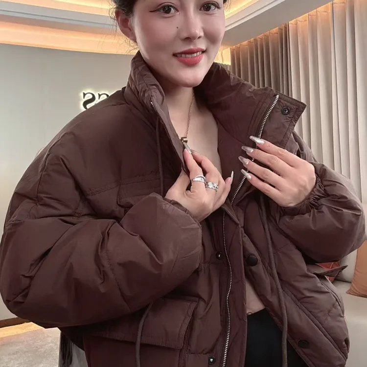 【耿老板6105#G】港风精致短款显高面包服保暖战袍安心绒羽绒服