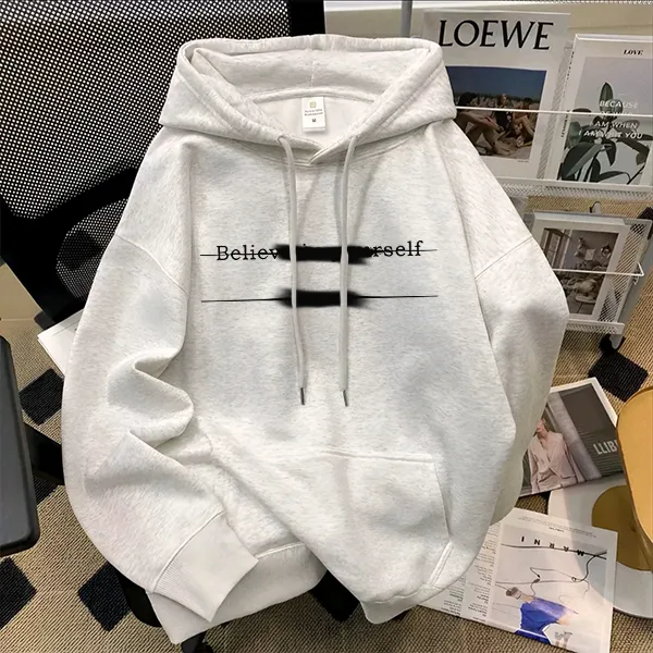 重磅500克纯棉连帽卫衣青春百搭高级感学生oversize高街男女同款