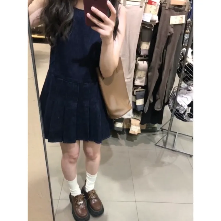 MARIE.COCO复古牛仔背心连衣裙法式气质时尚气质休闲开衫套装