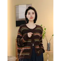 BEIJU 2025秋季新款宽松女外穿气质休闲上衣针织开衫毛衣外套2070