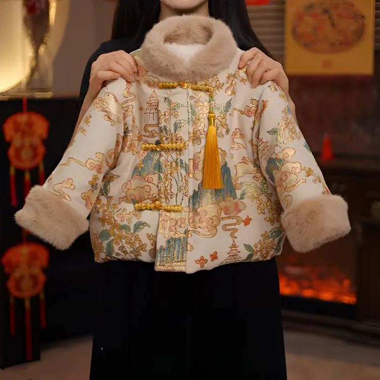 2026款【玉兔折桂】新中式拜年服  冬季保暖加厚国风儿童冬装25Y633