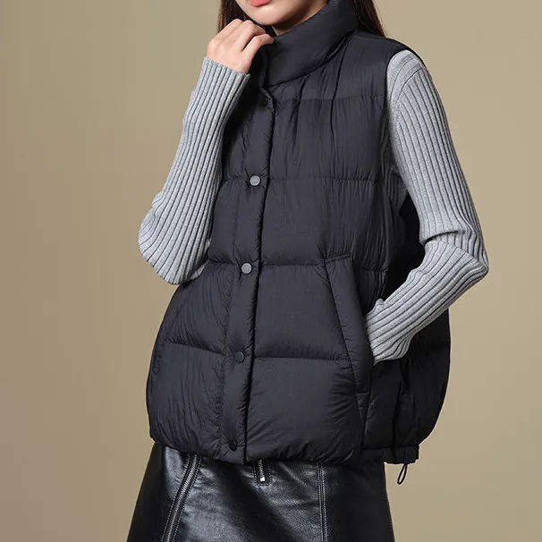 爆款正品时尚鸭绒马甲女短款外穿立领休闲百搭背心马夹轻薄外套女