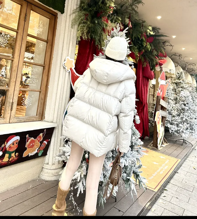 2025冬季安心95白鸭绒新款加厚中长款龟背泡芙连帽女羽绒服8