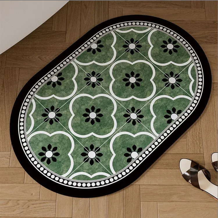 美式复古轻奢家用防滑吸水浴室简约地垫卫生间垫脚垫速干可裁剪