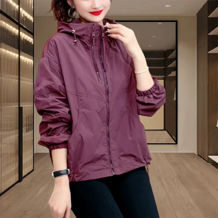 设计感双拉链防晒衫外套女士2025夏秋新款宽松大码时尚防晒服上衣