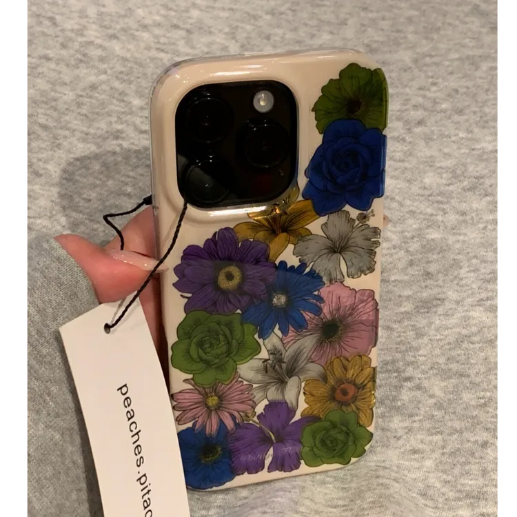 诚星泽冰川纹油画花朵适用苹果16新手机壳OPPO华为小米VIVO一加软