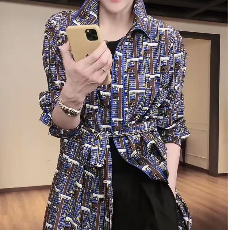 MNFK 进口面料 藏青色连衣裙 Q0596