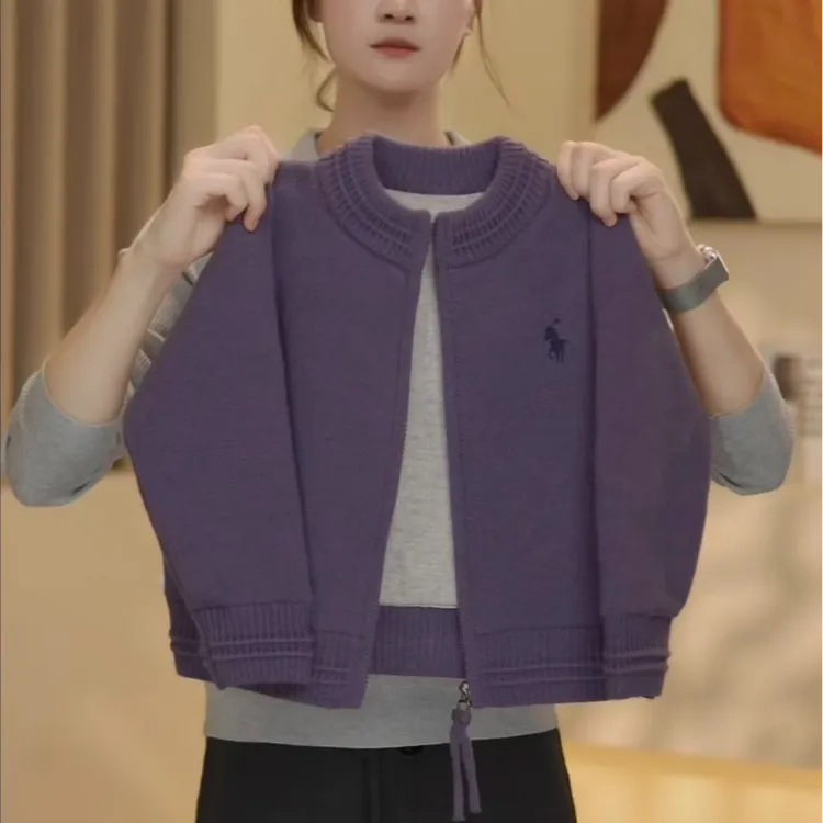 儿童毛衣2025新款针织开衫外套百搭纯色 加绒加厚冬款