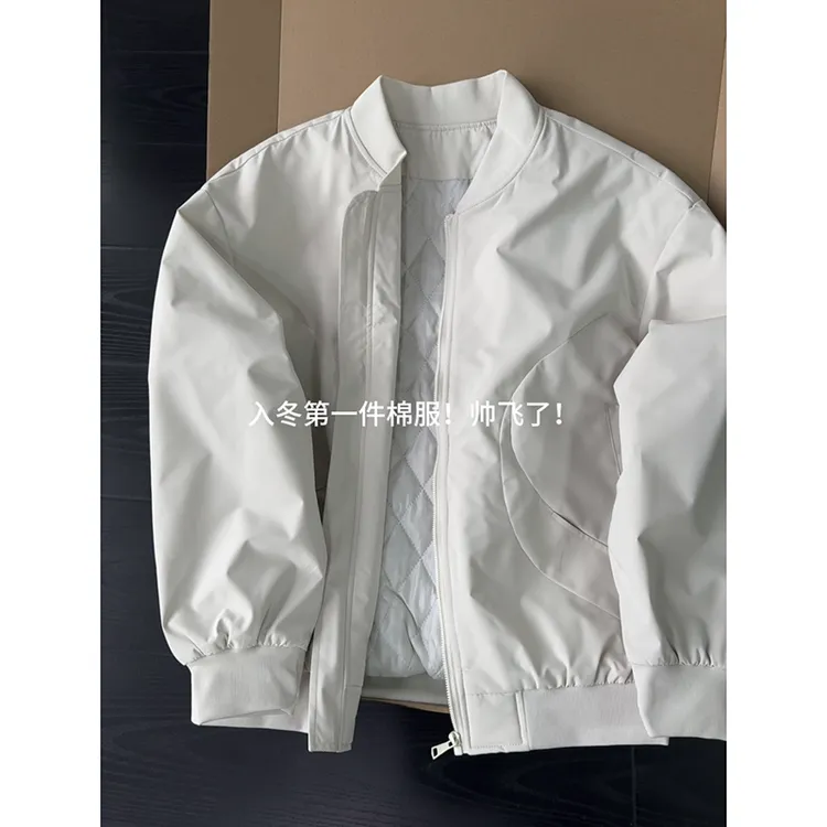 美式短款ma1飞行夹克外套男款冬季夹棉加厚棉衣cleanfit棒球棉服